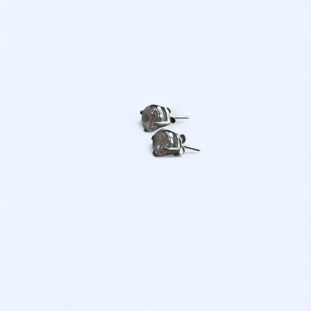 Silver cubic zirconia stud earrings